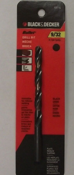 Black & Decker 19108 1/4Bullet Carded Premium HSS Drill Bit Multiple  Purpose 2p