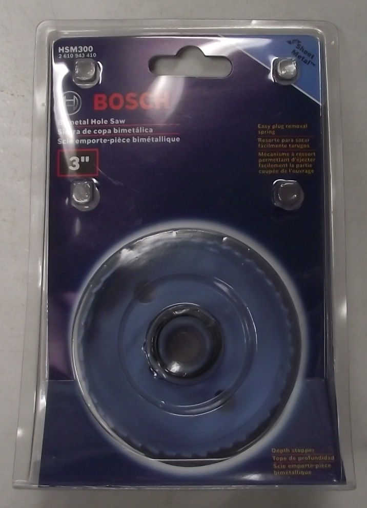 Bosch HSM300 3". Bi-metal Sheet Metal Hole Saw