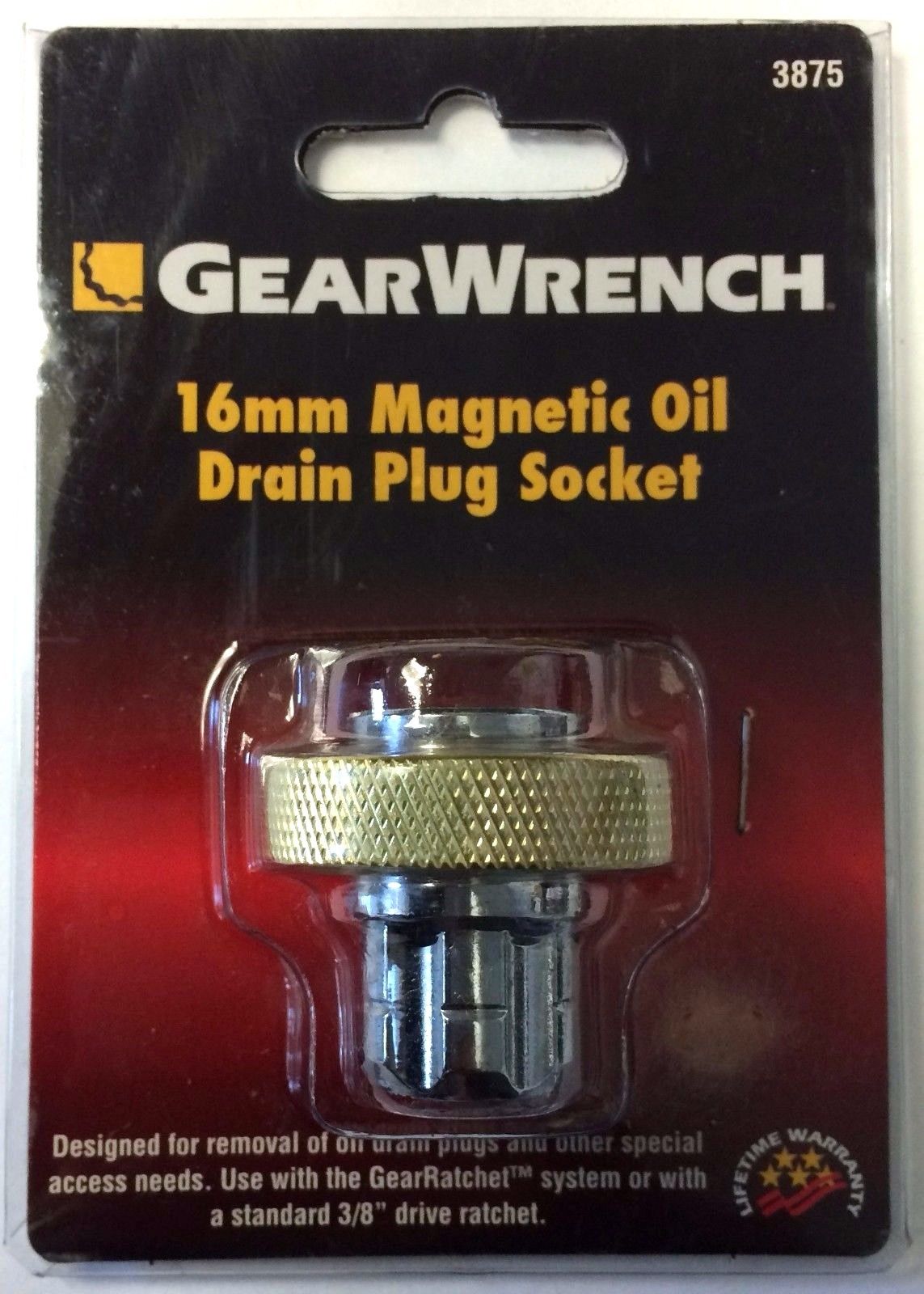 Gear Wrench 3875 16mm Magnetic Oil Drain Plug Socket