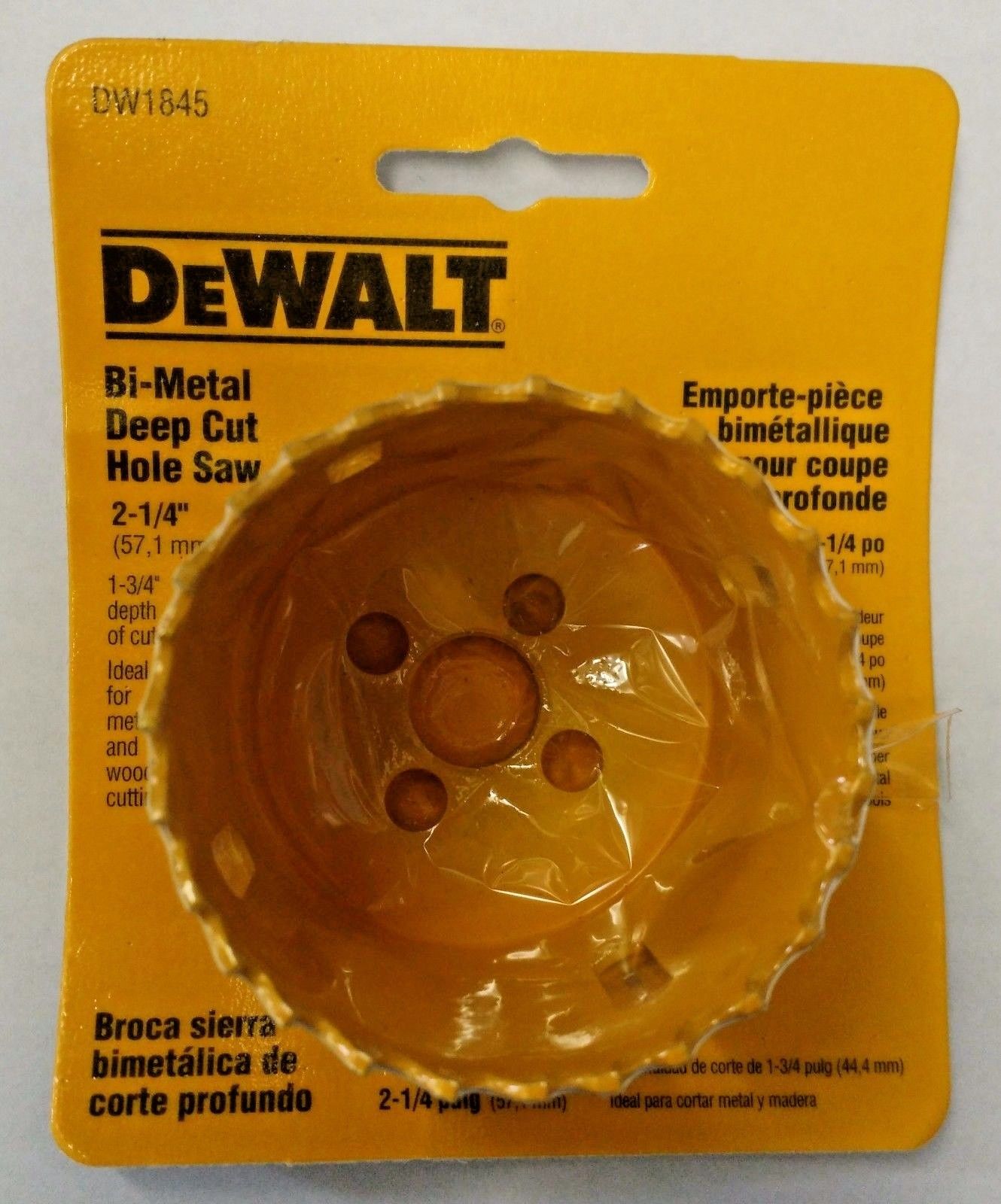 Dewalt DW1845 2 ¼" Bi-Metal Deep Cut Hole Saw USA