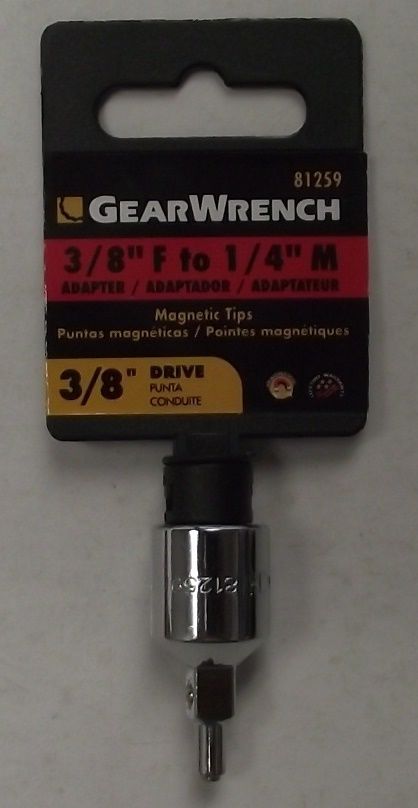 Gearwrench 81259 3/8" Female To 1/4" Male Magnetic Adapter