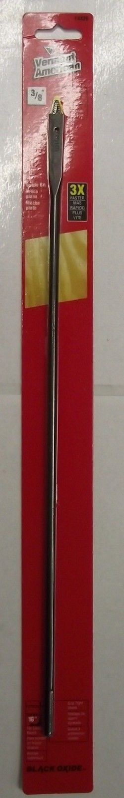 Vermont American 14426 Black Oxide Extended Self Feed Spade Bit 3/8" x 16