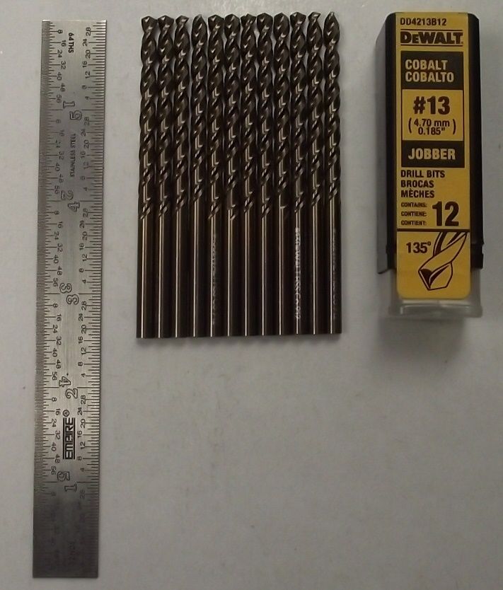 Dewalt DD4213B12 #13 Wire Cobalt Jobber Length Drill Bit 12-Pack