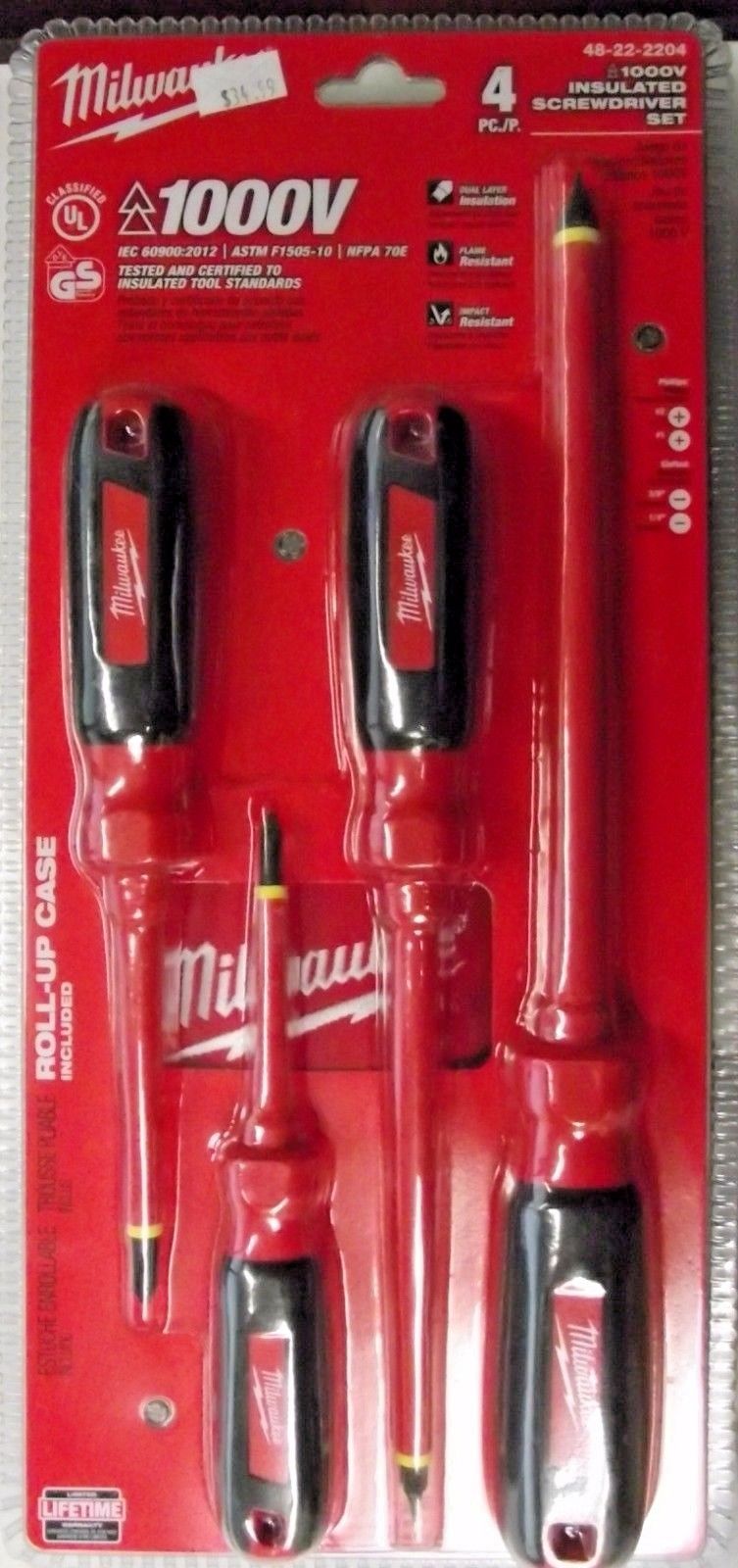 Milwaukee 48-22-2204 4 Piece 1,000V Multi-Tip Insulated Screwdriver Set