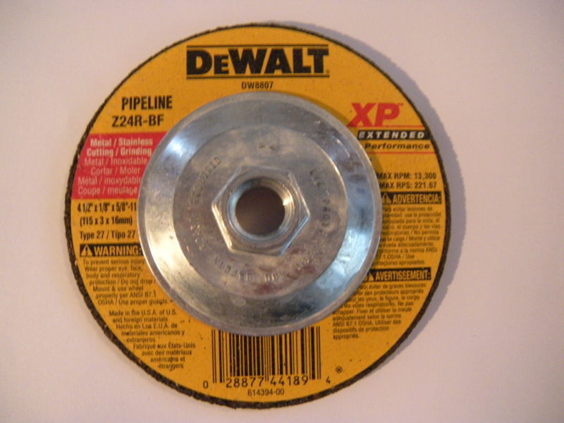 Dewalt DW8807 4-1/2" x 1/8" x 5/8"-11 Grinding Wheel (1 piece)