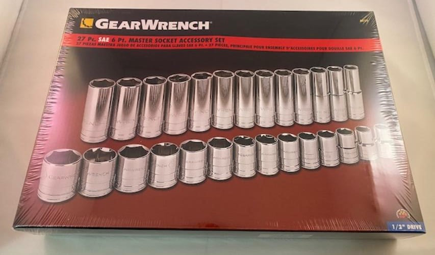 GEARWRENCH 80729 1/2" Drive Master Socket Accessory Set SAE 27 pcs