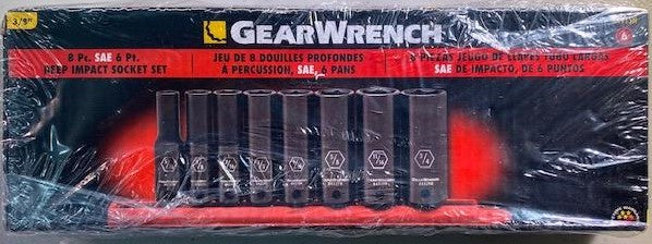 GEARWRENCH 84915N 8 Pc. 3/8" Drive 6 Point Deep Impact SAE Socket Set