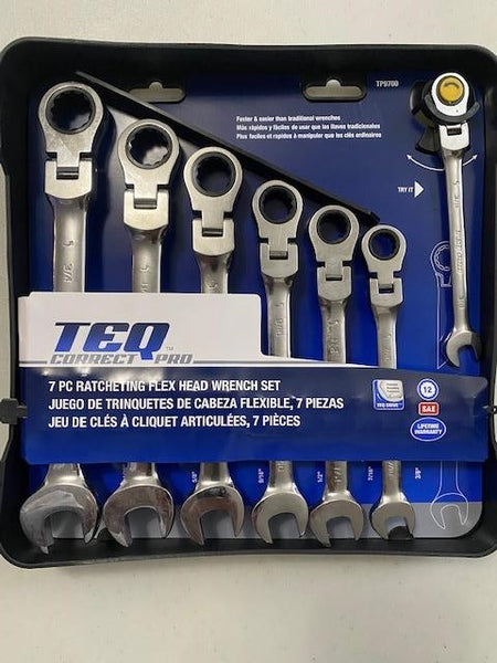 TEQ Correct Pro 9700 SAE Ratcheting Wrench Set Flexible Head