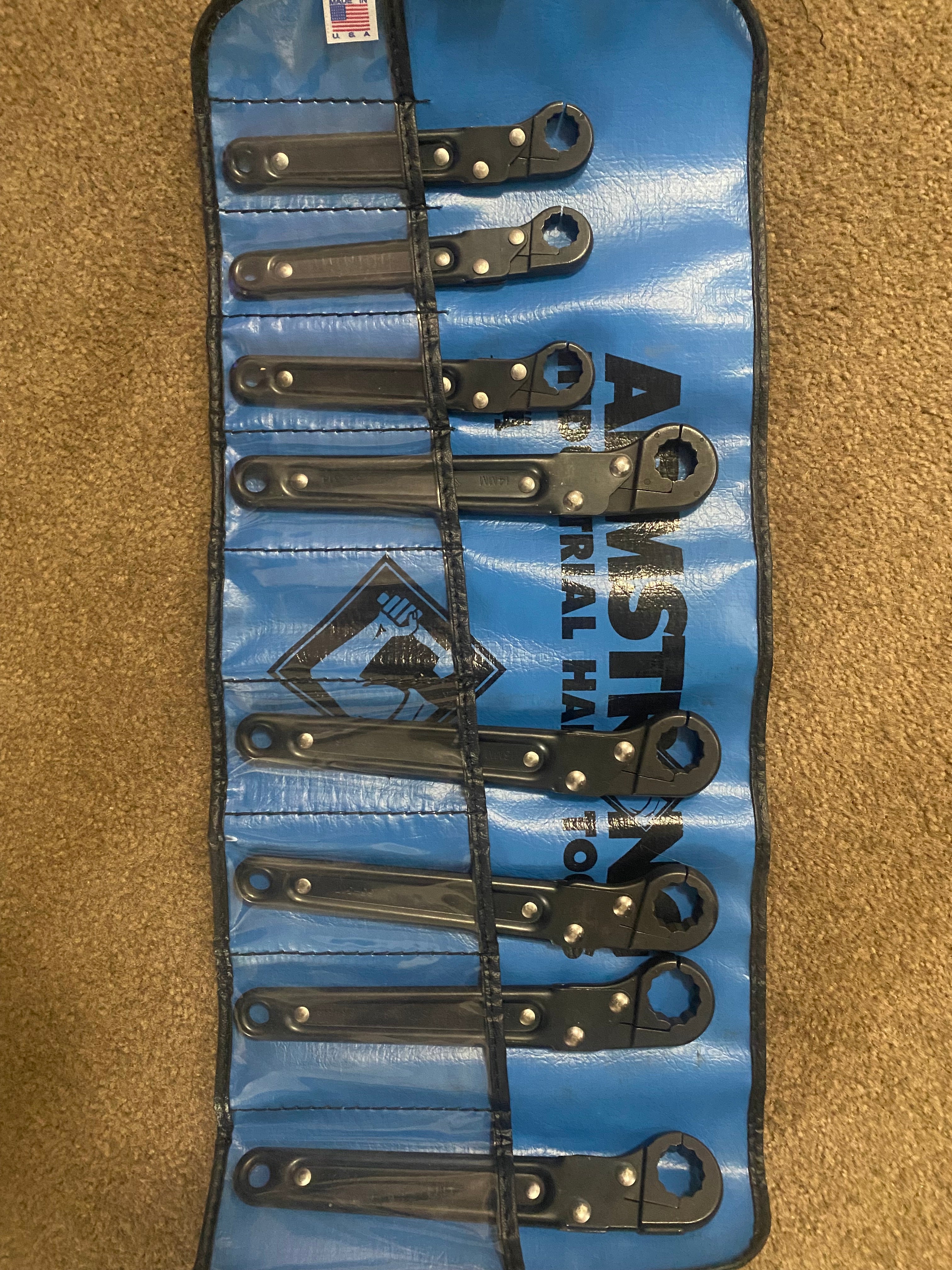 Armstrong Tools 55-386 Metric 8 Pc. Ratcheting Flare Nut Wrench Set USA