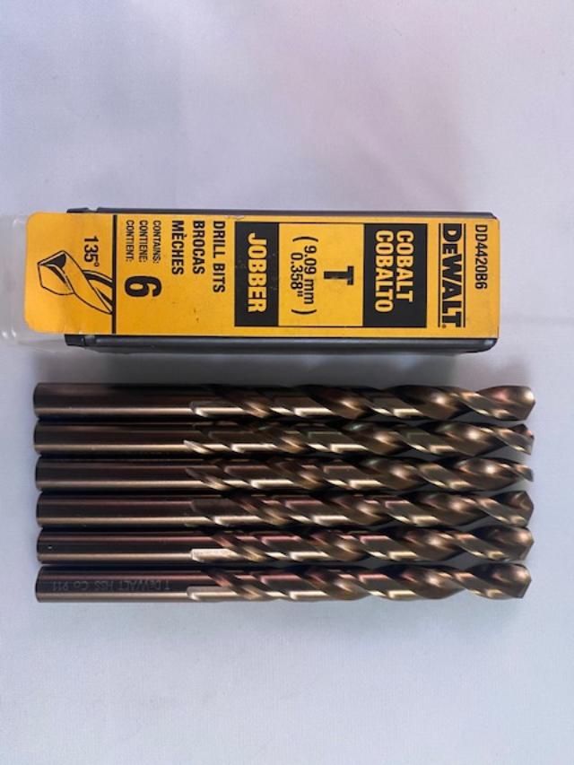 Dewalt DD4420B6 Letter T Cobalt Jobber Drill Bits 6 Pack Germany