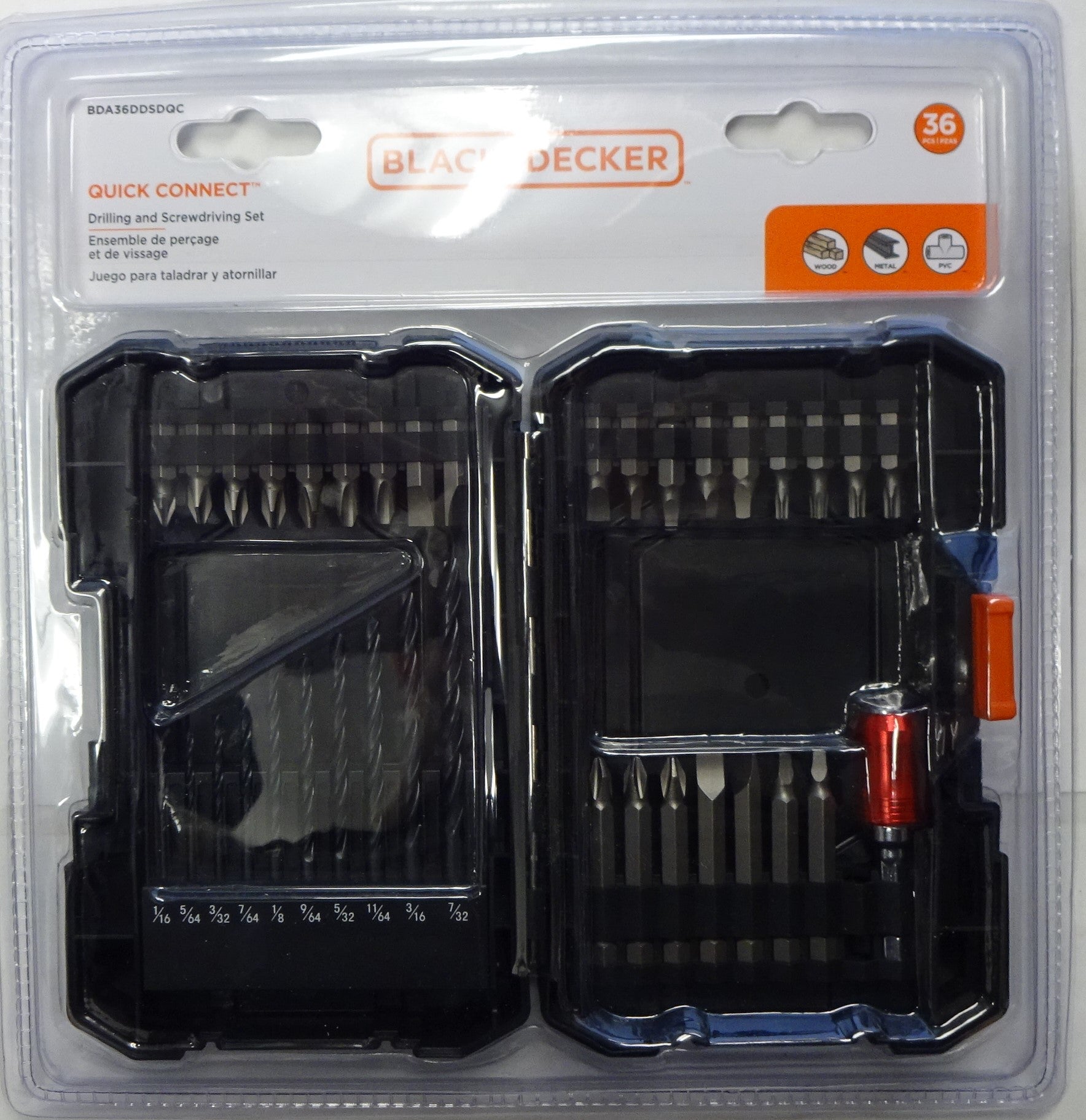 BLACK Decker BDA36DDSDQC Drill Drive Bit Set QUick Connect 36 Piece