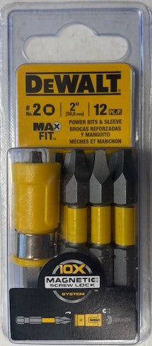 Dewalt DWA2SQ2SL-12C #2 Square Drive Power Bits & Sleeve 12pc