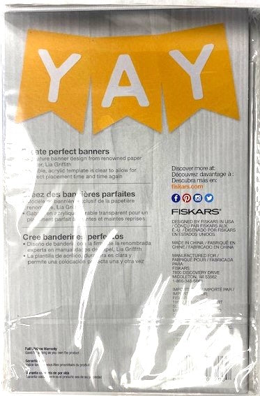 Fiskars 105240-1001 Lia Griffith Designer Pennant Banner Template, Clear