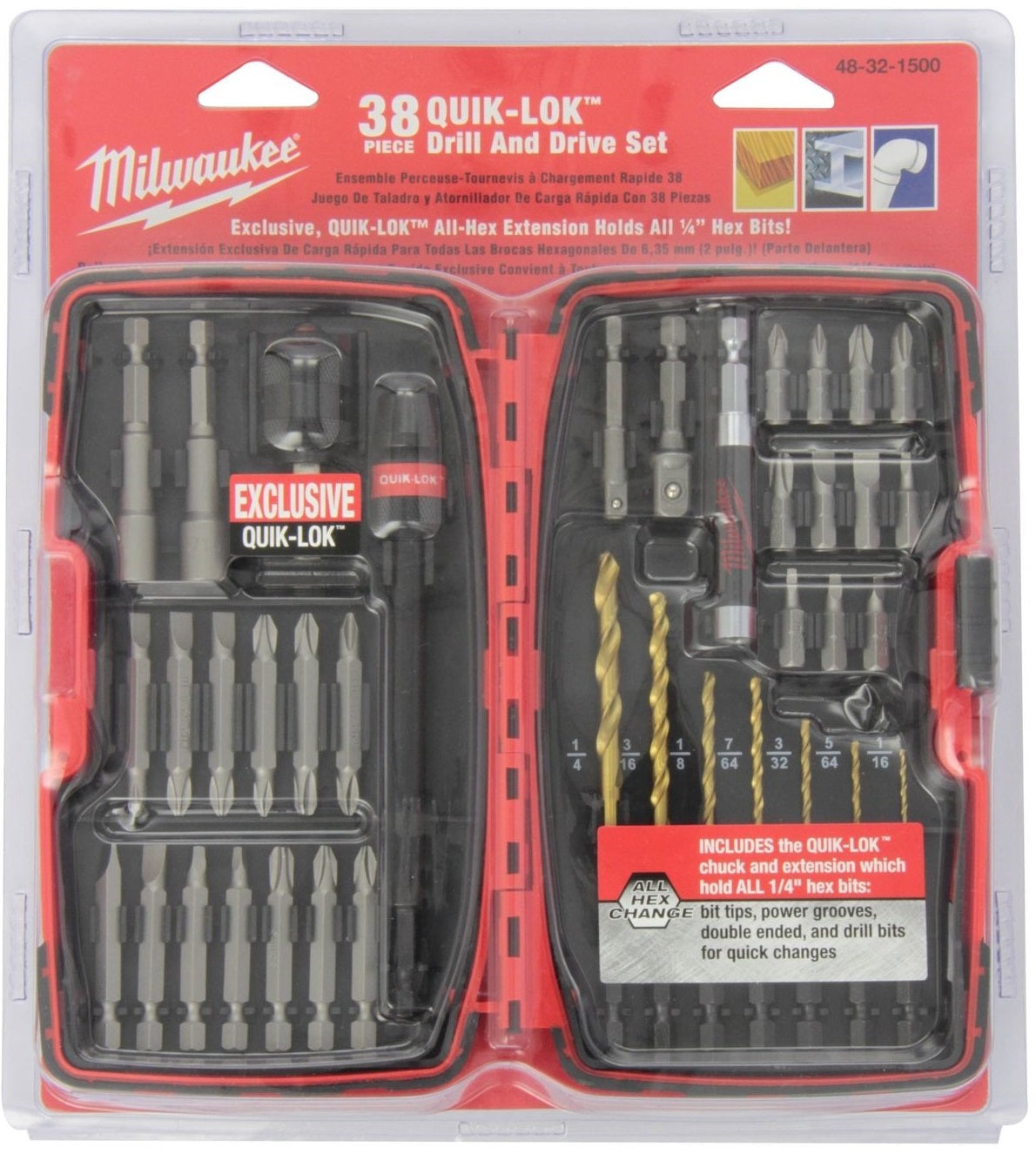 Milwaukee 48-32-1500 38 Piece QUIK-LOK Drill & Drive Set