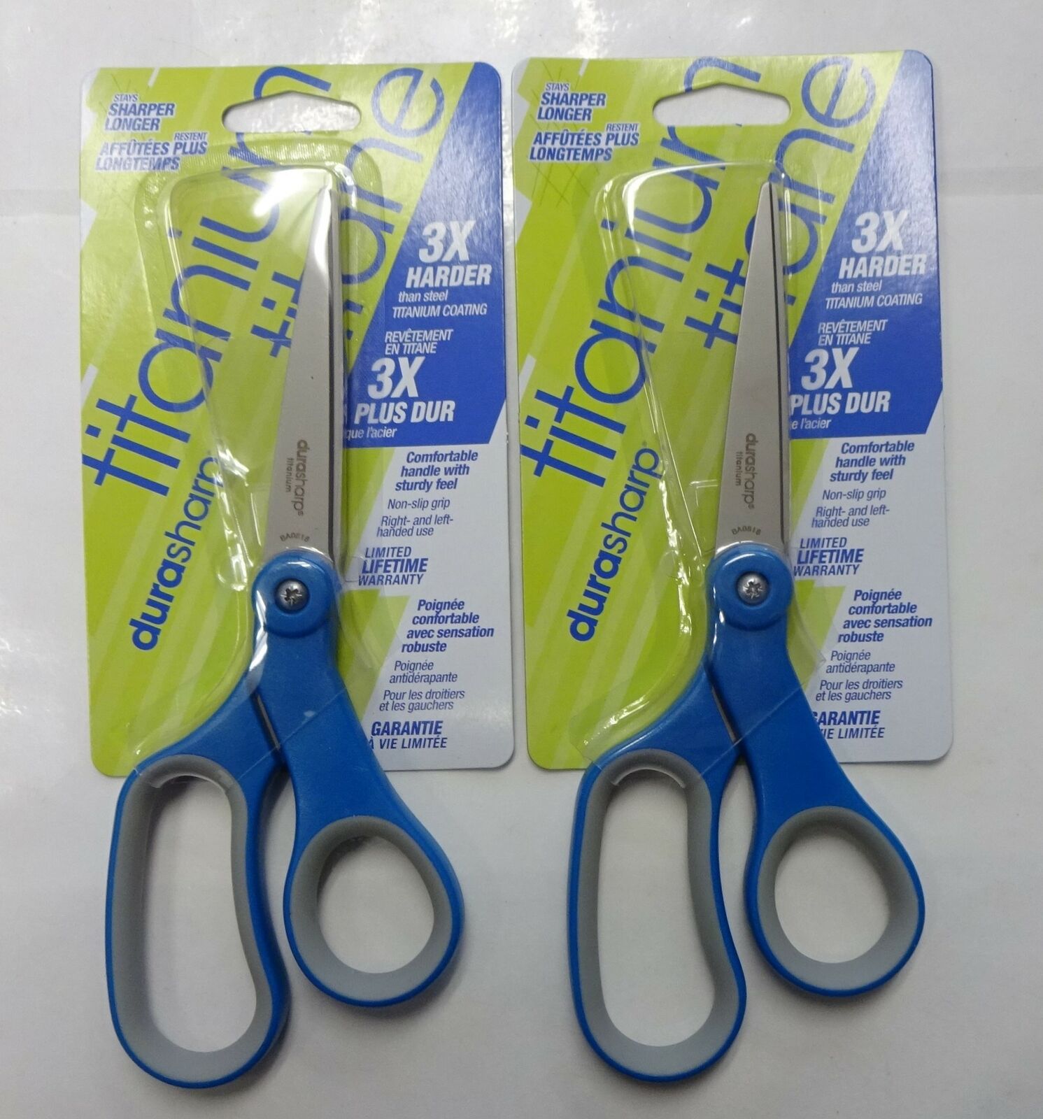 DURASHARP CUTWORKS 120380 8" Titanium Scissors Soft Grip 2 PCS.