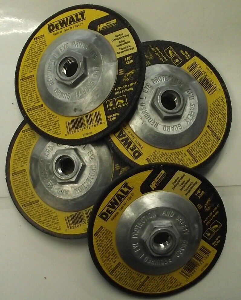 DeWalt DW8435 Z 4-1/2" x 1/8" x 5/8"-11 Pipeline Cutting Grinding Wheel 5pcs