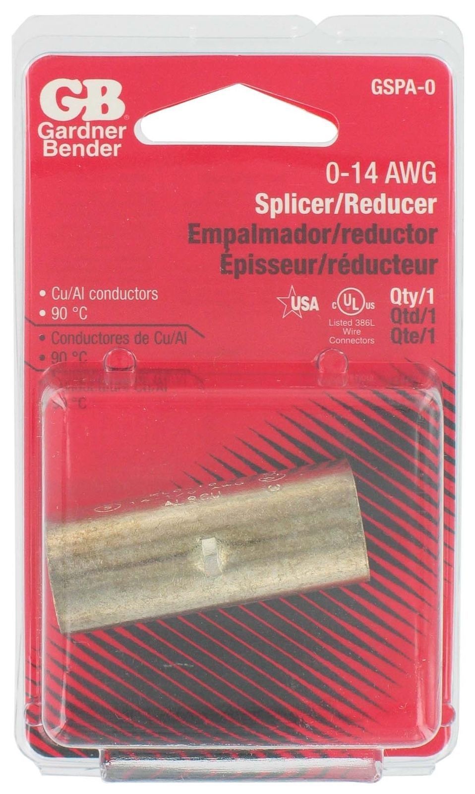 Gardner Bender GSPA-0 Splice Mechanical Aluminum AL9CU rated 14-1/0 AWG USA