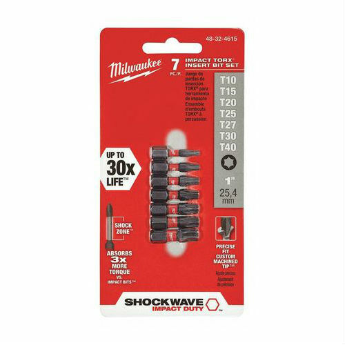 Milwaukee 48-32-4615 7 Piece TORX Shockwave 1" Insert Bit Set