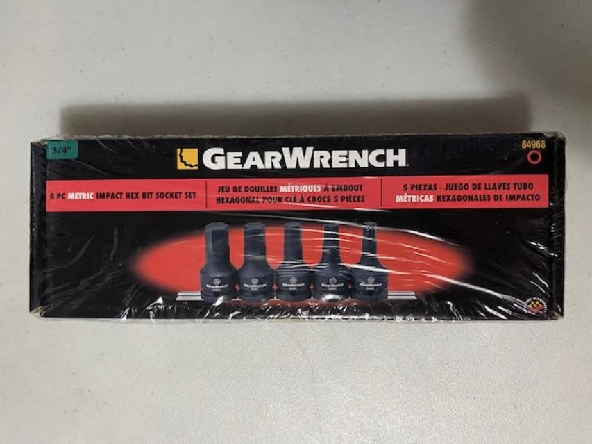 GEARWRENCH 84968 5 Pc. 3/4" Drive Metric Hex Bit Impact Socket Set