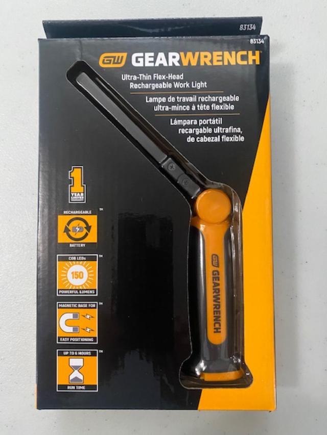 Gearwrench 83134 Ultra-Thin Flex Work Light 8" Portable Rechargeable Magnetic Ba