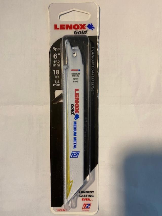 Lenox 1920424 618G 6-Inch 18TPI Bi-Metal Reciprocating Saw Blades Pack