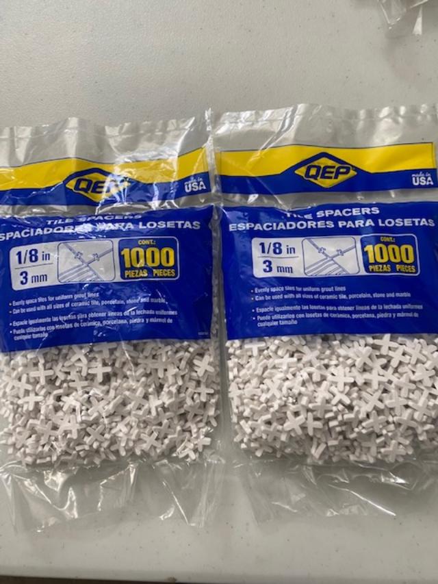 QEP 10281QMX  1/8" Tile Spacers 2 Packs of 1000 Total 2000pcs. USA